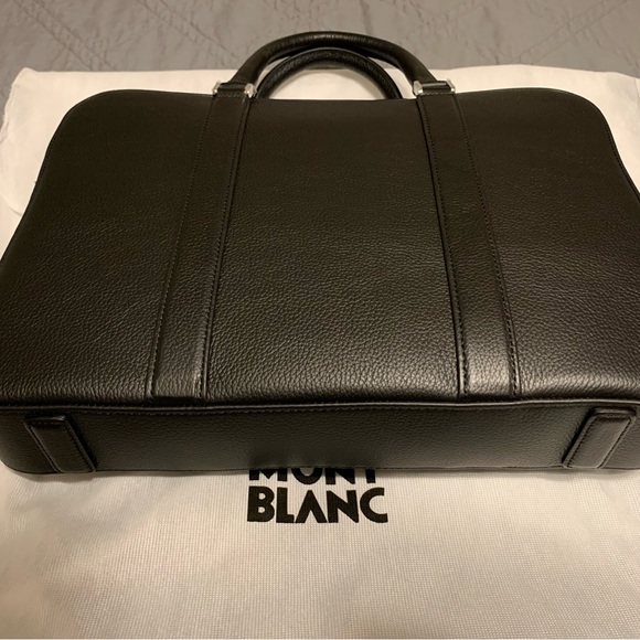 MONTBLANC 113002 Meisterstuck Small Leather Document Case Bag Briefcase Black - Picture 4 of 10